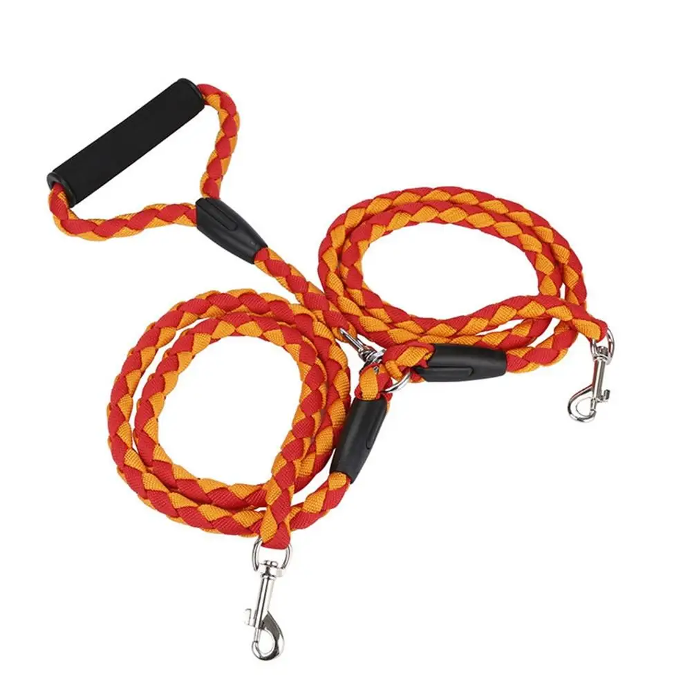 1 To 2 Double Traction Rope Dog Leash Training Accessories Pet Supplies French Bulldog German Shepherd Outdoor Walking Goods |