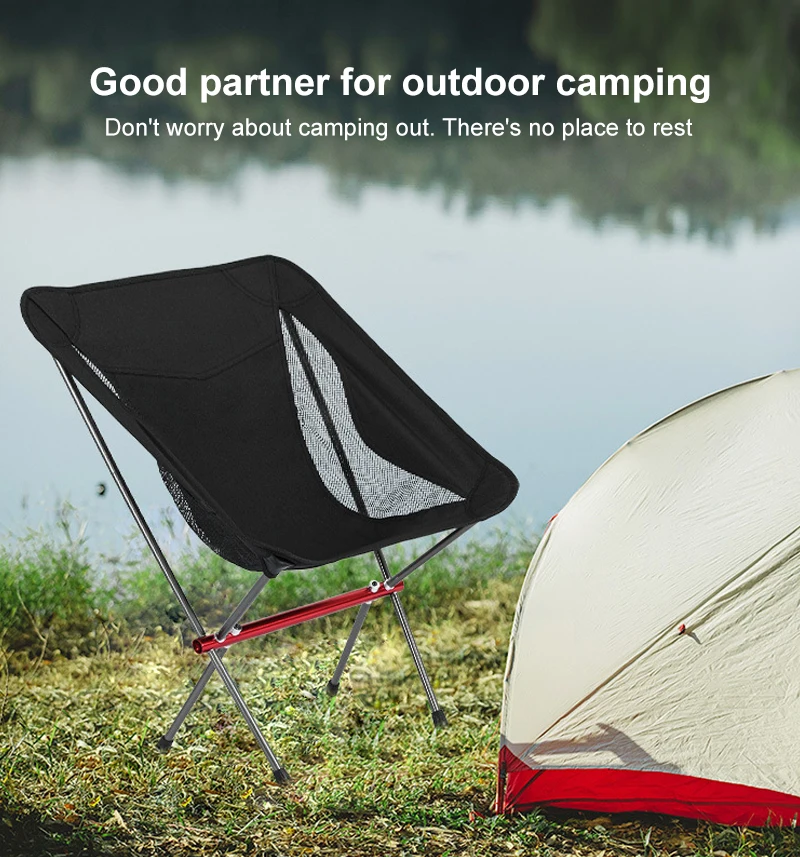 

Уличный стул для кемпинга, сверхлегкие складные стулья в форме Луны, 150 кг, высокое качество нагрузки, алюминиевый сплав, рыболовный стул для...