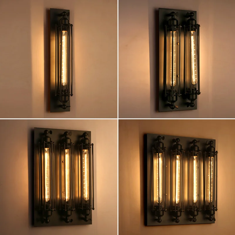 

Industrial wind wall lamp American iron art loft corridor Restaurant Bar Edison flute wall lamp creative Salon