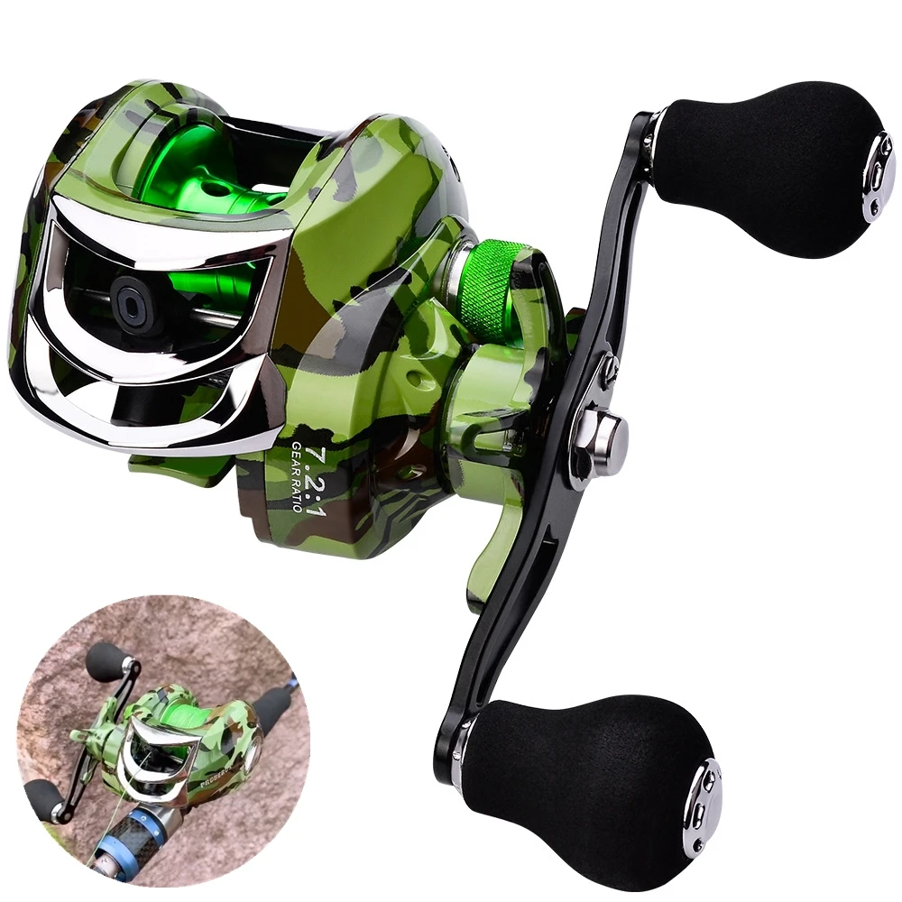 

Fishing Baitcasting Reel All Metal Spool 18+1BB Max Drag Force Speed Ratio 7.2:1 Magnetic Metal Casting Fishing Reel
