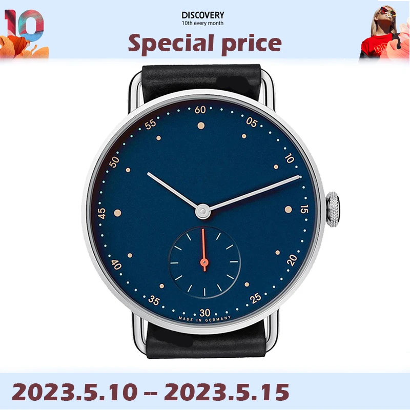 

2023 Men's Watch Classic Simple Round Large Dial Pointer Waterproof Fine Steel Watch Brand Same Mens Watch