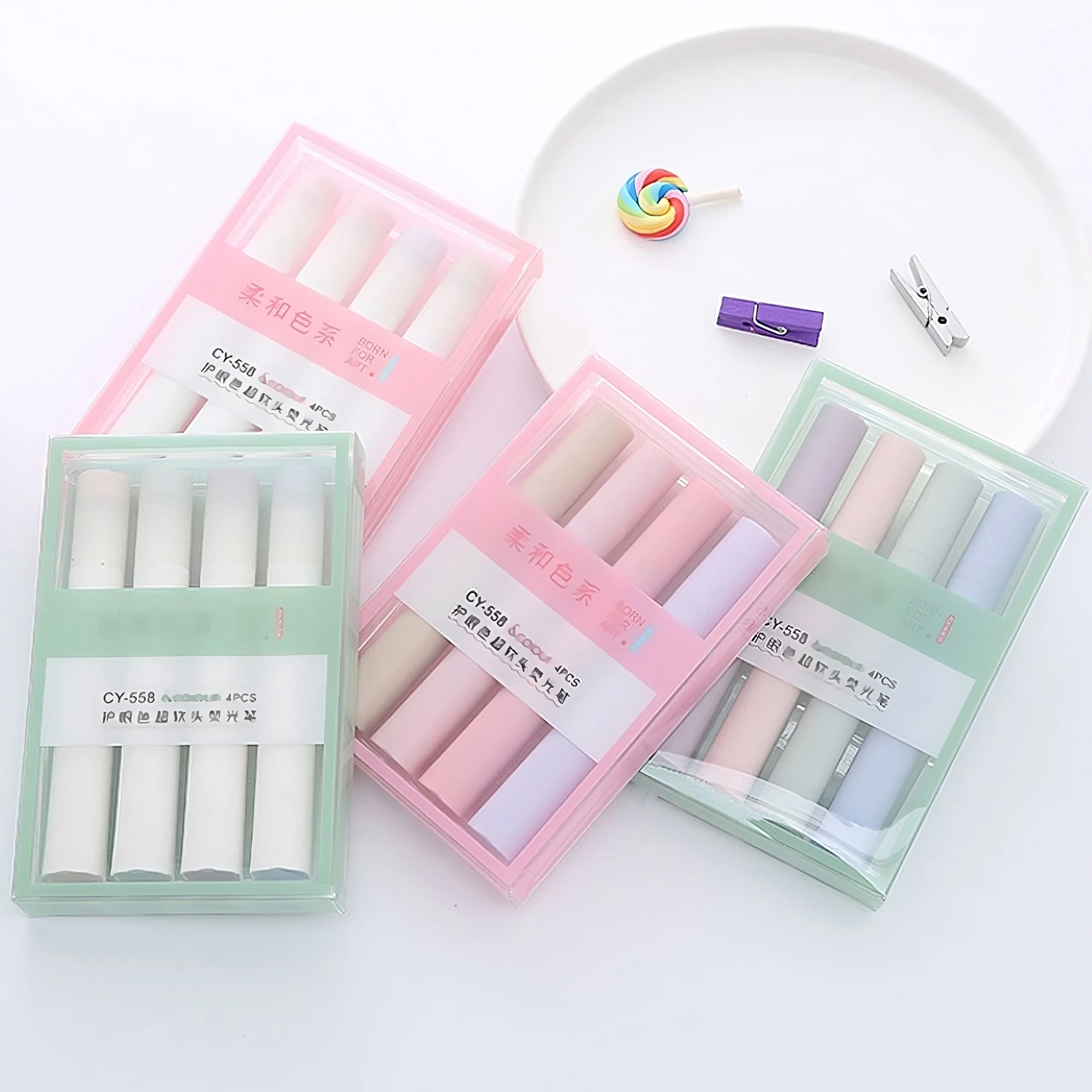 

Bold Eye Protection Fluorescent Pen Set Soft Head Morandi Color Marker
