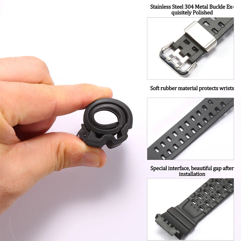 Resin Watchband Fit For Casio G-Shock GW9400 GW9300 Men Waterproof Strap Stainless Steel Loop Rubber Bracelet Watch Accessories