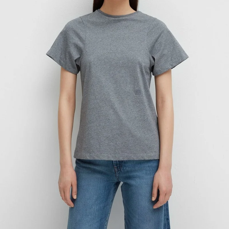 

Cotton Women's O-neck Embroidered Short-sleeved Top Women's Temperament Casual Loose Solid Color T-shirt 2022 Summer