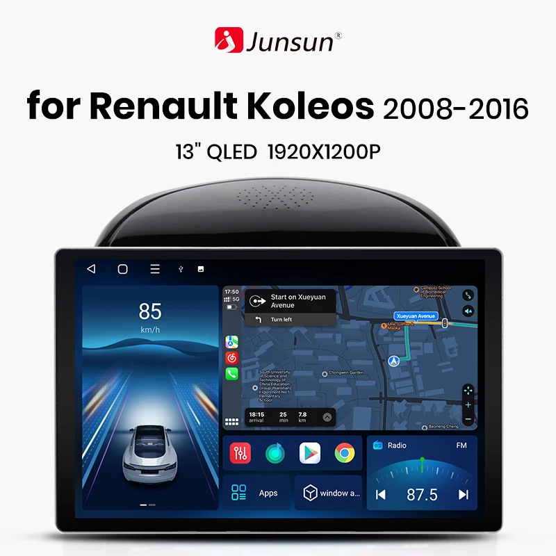 

Автомагнитола Junsun X7 MAX для Renault Koleos, мультимедийная Беспроводная Автомагнитола на Android с голосовым интерфейсом 2K и ии, 13,1 дюйма, 2008 - 2016