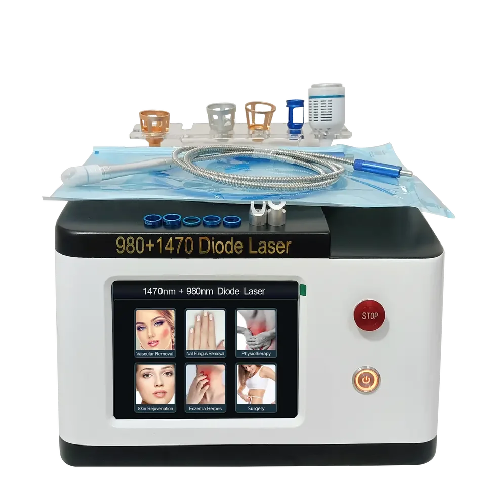 

6 in 1 1470nm+980nm fat melting lipolysis liposuction laser equipment Multifunction Evlt Diode Laser Cellulite Removal Machine