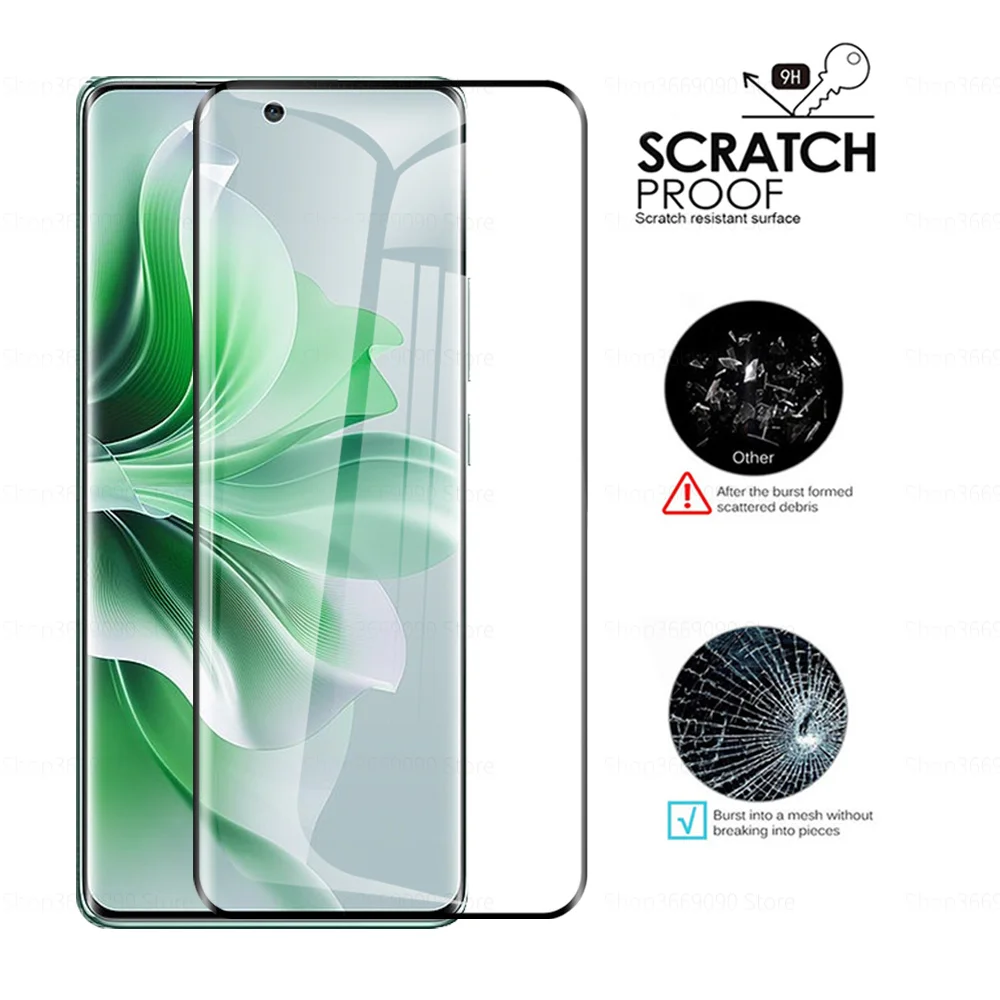 3 шт. 100D защитный стеклянный чехол с полным покрытием для Oppo Reno11 Pro 5G закаленное