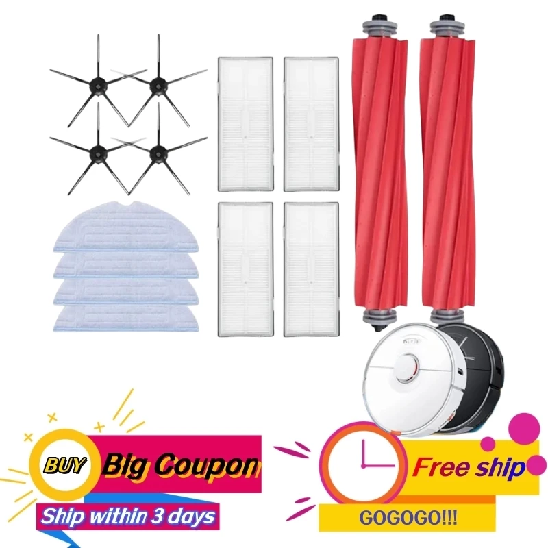 

Filter Mop Cloth For Xiaomi Roborock S7 Max S70 T7S Plus Robot Vacuum Cleaner Accessories Main Side Brush Spare Parts