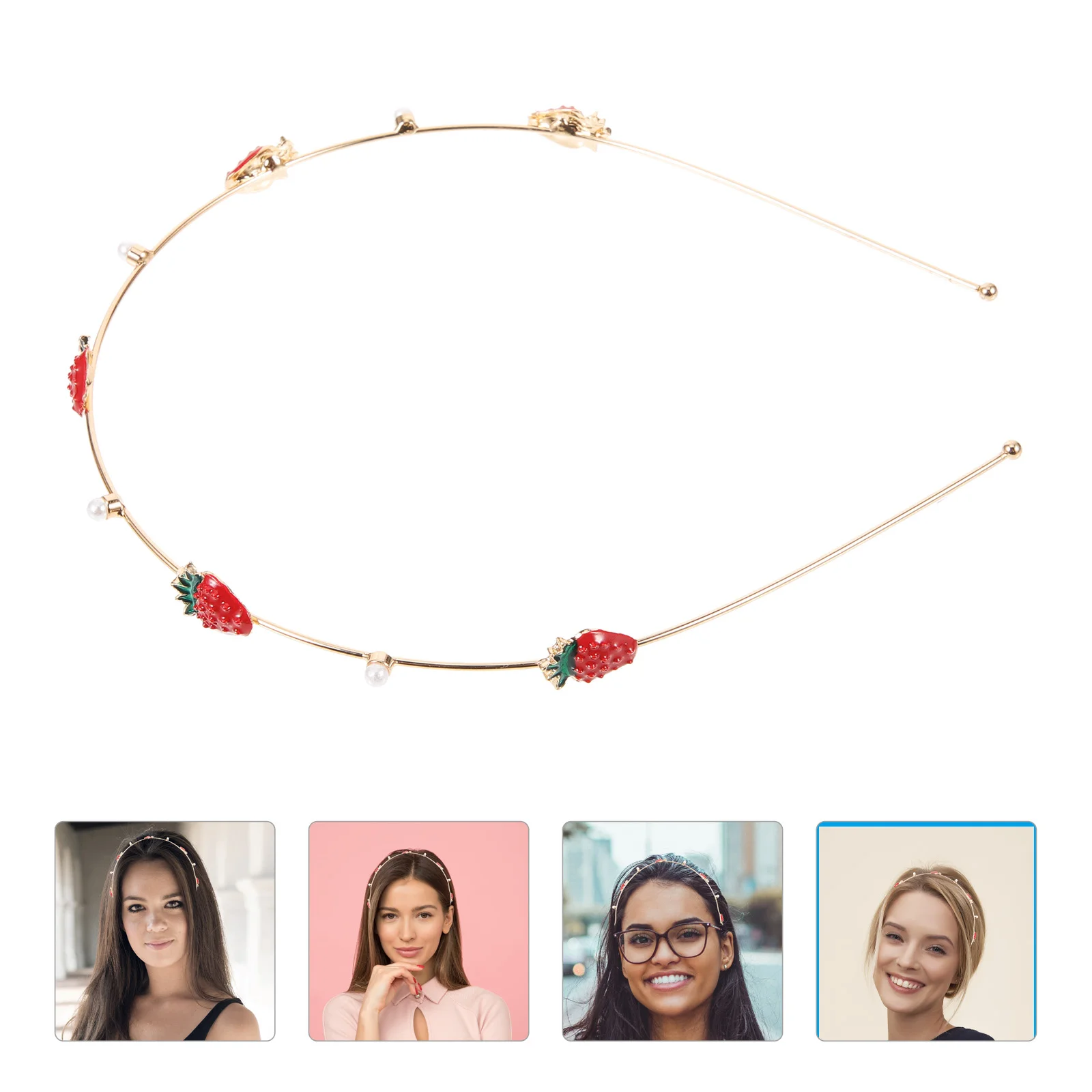 

Make Strawberry Headband Bride Bunny Makeup Hair Ties Women Alloy (iron) Accessories