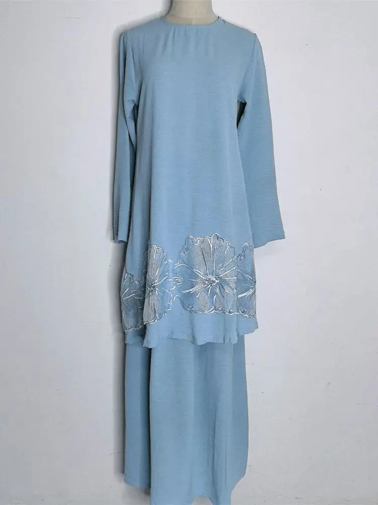 Рамадан однотонный комплект из трех предметов Абая топы юбка скромные