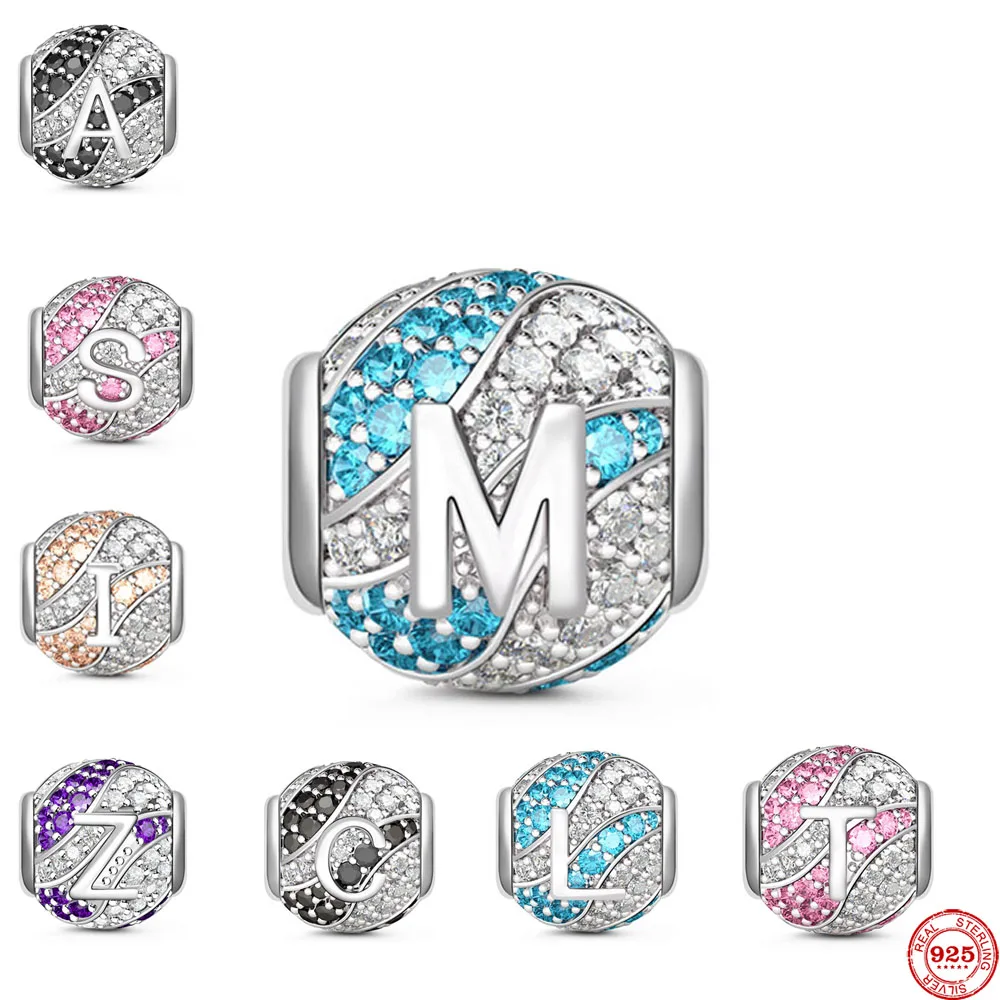 Браслет Pandora сделай сам женский с круглыми вставками и буквами алфавита |