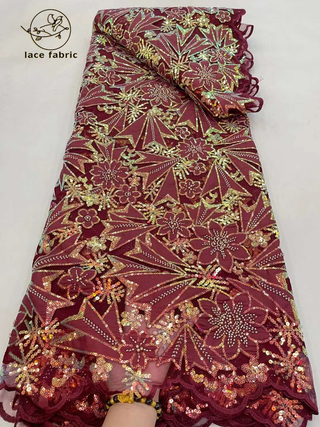 

Новейшие нигерийские блестки кружевная ткань для жениха 2023 высококачественные бусины вышивка бисером тюль кружевная ткань африканские платья для женщин