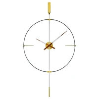 Spain Luxury Large Wall Clock Modern Metal Pendulum Clocks Wall Home Decor Gold Silent Watch Living Room Bedroom Gift Ideas