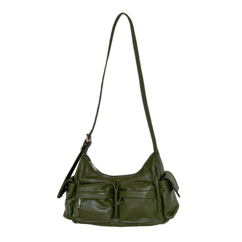 

Solid Color Shoulder Bags Women Girl Trendy Bag Simple Fashion Multi-pocket Bag