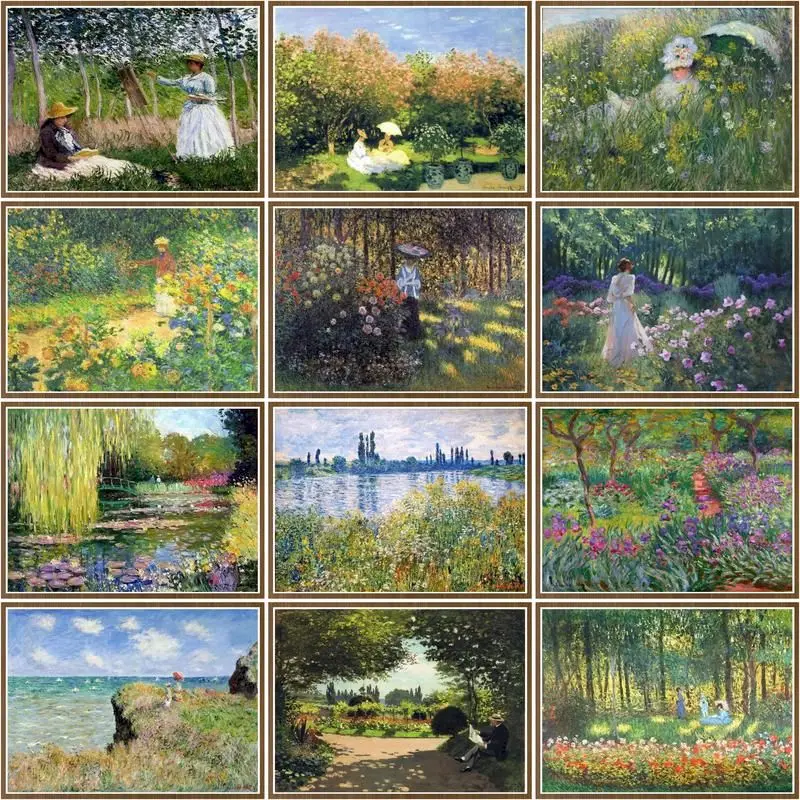 

DIY Oil Painting By Numbers Monet'S Works Garden Scenery Ideas Gift Handpainted Art Wall Bedroom Home Decor Kids Room Decoration