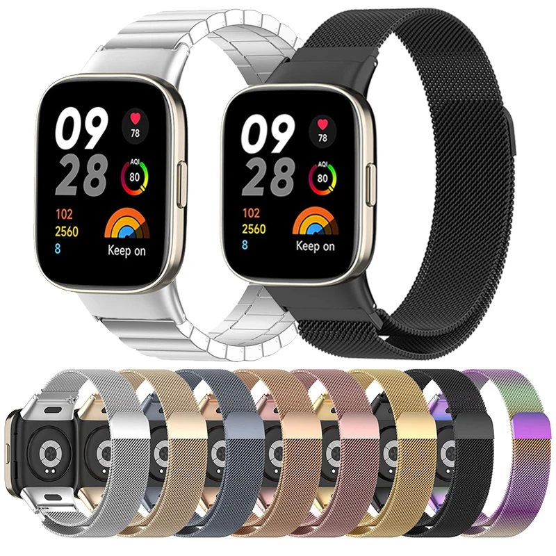 

Metal Watch Band For Redmi Watch 3 Smart Watch Accessories Stainless Steel Strap For xiaomi redmi watch 3 Magnetic loop Bracelet