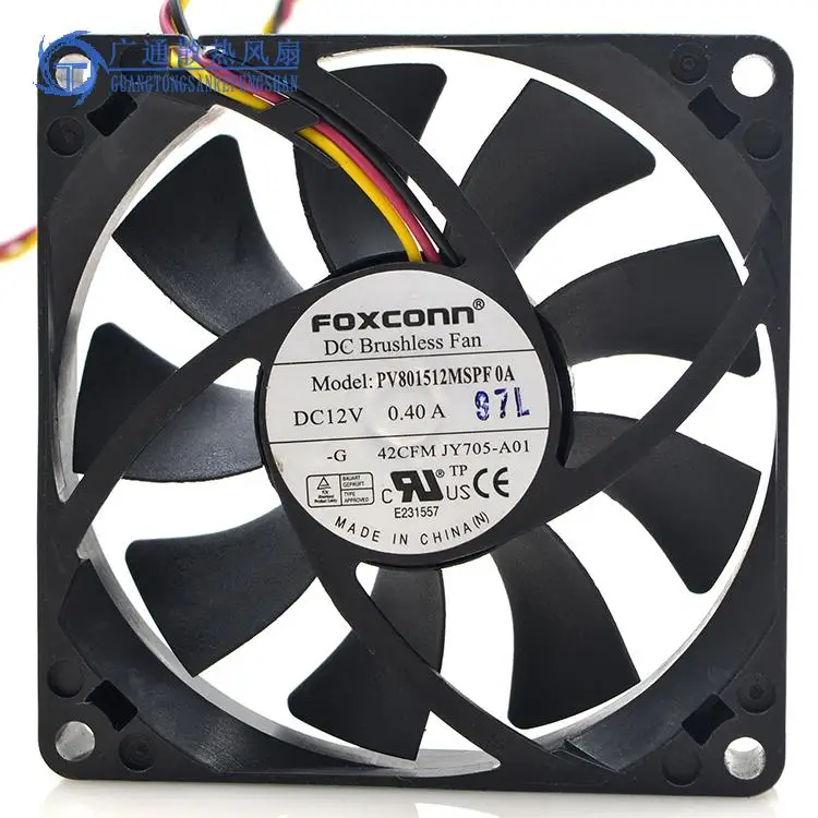

Foxconn PV8015MSPF0A DC 12V 0.40A 80x80x15mm 3-Wire Server Cooling Fan
