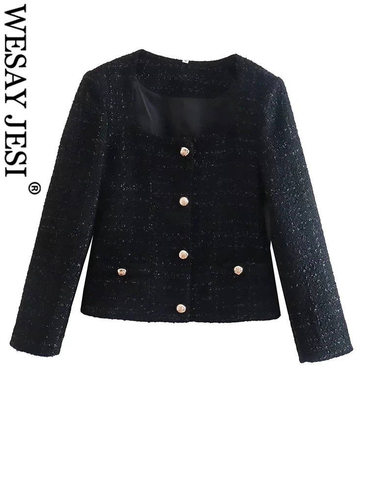 

WESAY JESI черное Премиум необработанное однобортное женское пальто с длинным рукавом элегантное очаровательное шикарное приталенное Женское ...