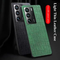 for zte axon 40 ultra light luxury crocodile textures phone case skin feeling anti fall anti scratch protective leather cover