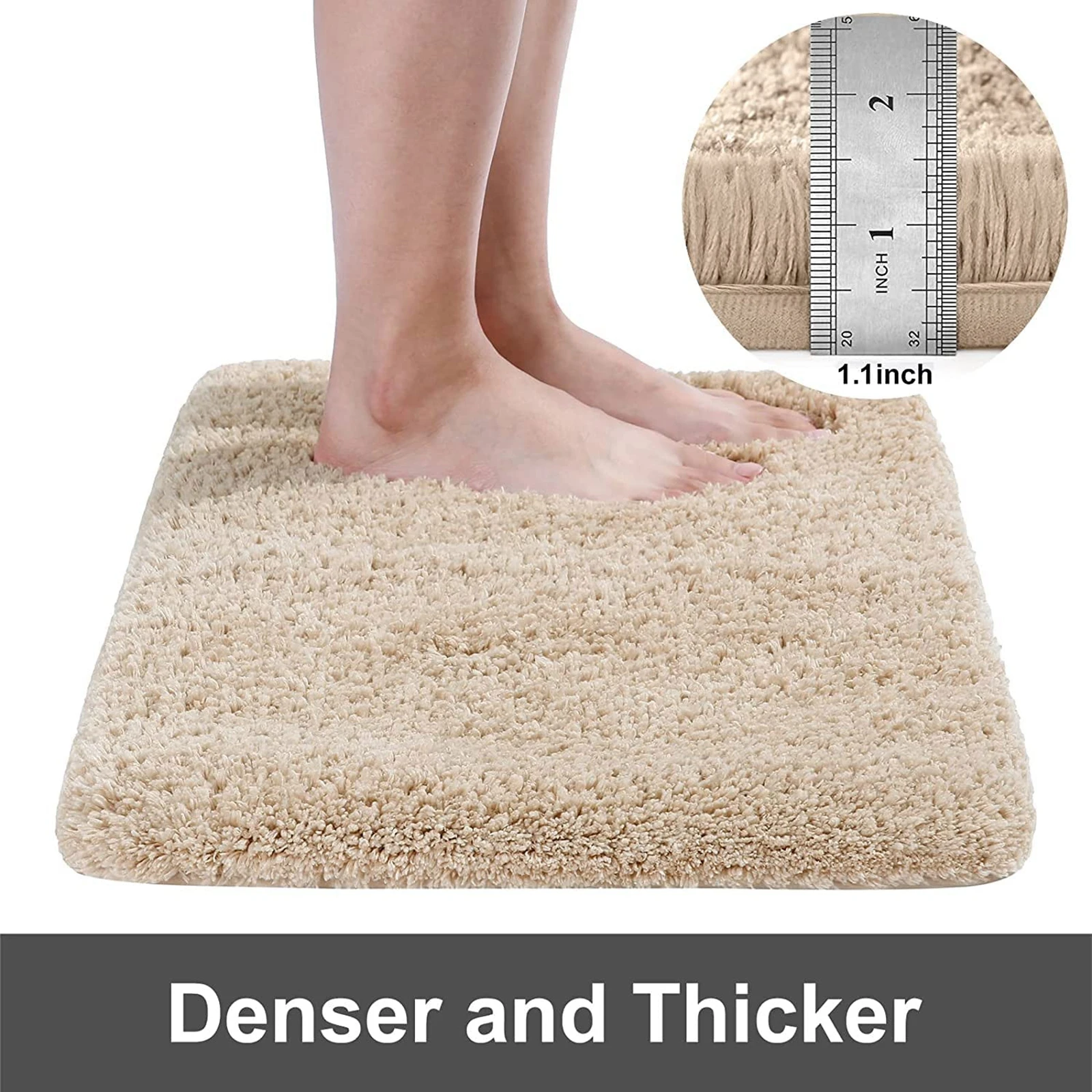 Купить Оланли ворсистый коврик для ванной комнаты и ванной комнаты, нескользящий толстый напольный коврик для спальни, мягкий пушистый плюшевый к...