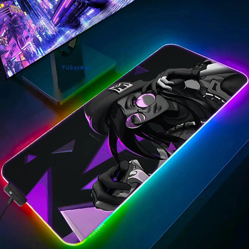 

Valorant RGB Gaming Mousepad Big LED Gamer Mausepads PC Desk Mat Luminous Mouse Pad Large Keyboard Table Mats With Backlit