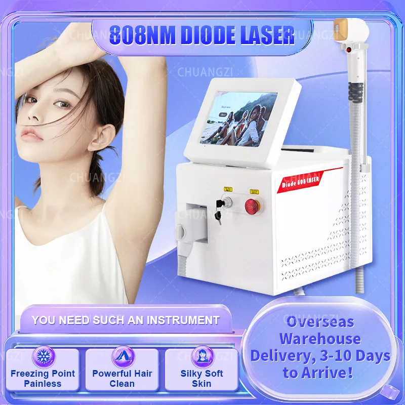 

2023TUV CE Certified Ice Platinum 3 Wavelength 808nm 755 1064nm Comfort Painless Fast Hair Removal Diode Laser