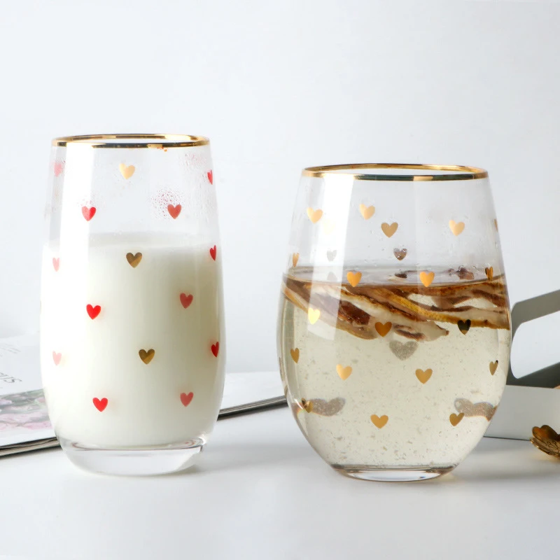 (Логотип может быть выгравирован) Стакан любви 320 мл чашка для воды с золотой