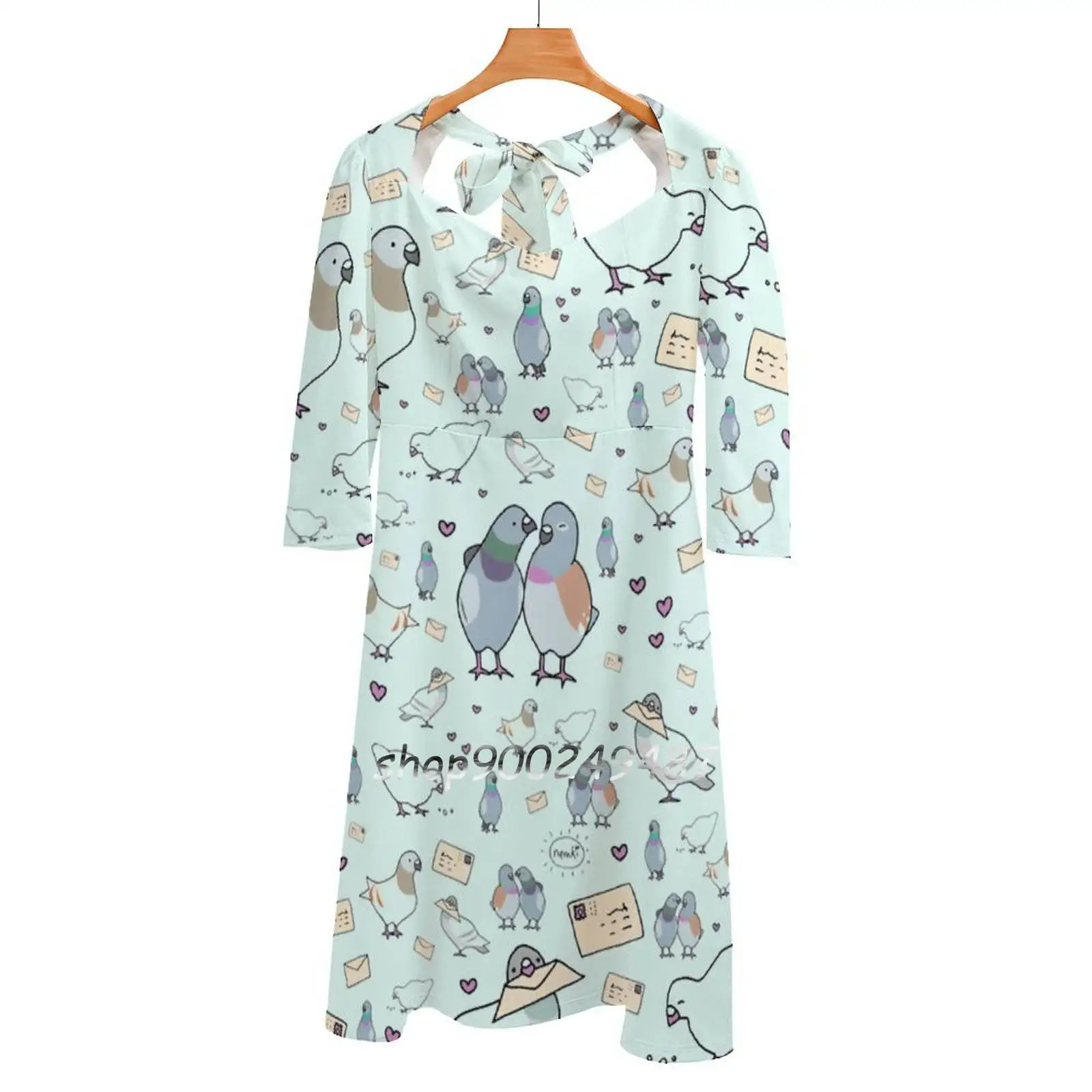 

Вечерние платья средней длины с голубями, сексуальное платье, женское милое цельнокроеное платье, корейский стиль, для голубей, курьерских ...