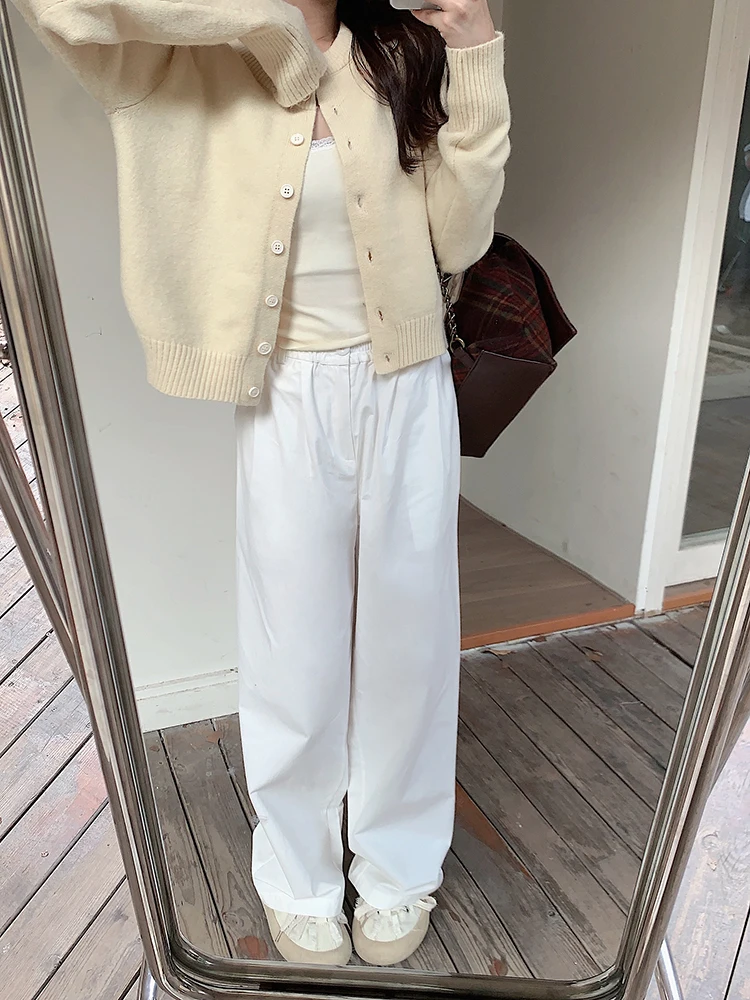 Gaganight Женский Пурпурный мягкий липкий свитер с круглым вырезом пальто 2024 Ранняя