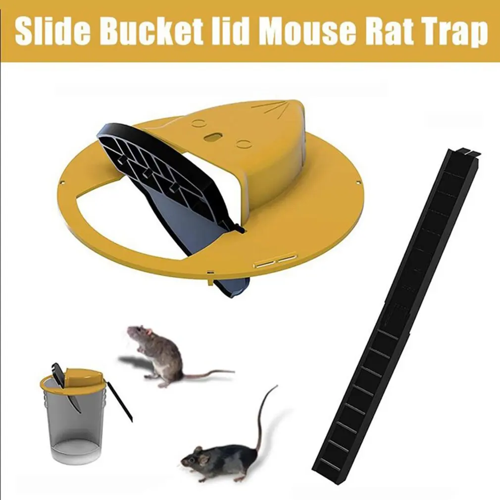 

Mice Trap Reusable Smart Flip and Slide Bucket Lid Mouse Rat trap Humane Or Lethal Trap Auto Reset Rat Door Style Multi Catch