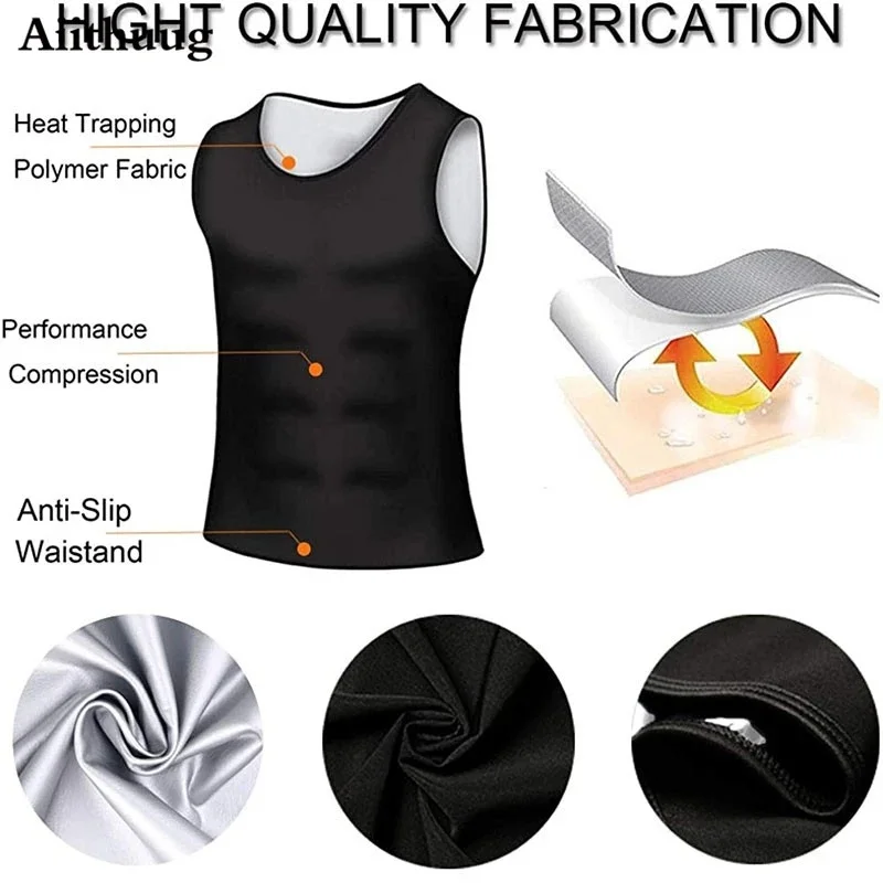 Hot Body Shaper Sauna Vest Gym Top Sweat Hot Shaper Men Instantly Shapes Slims Fitness Vests Workout Sport Shirt Shapers