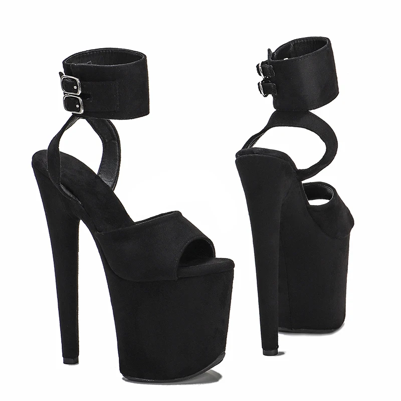 Leecabe 20cm/ 8inches  suede upper toe open  fashion sexy  platform high heel   sandals  pole dance shoes