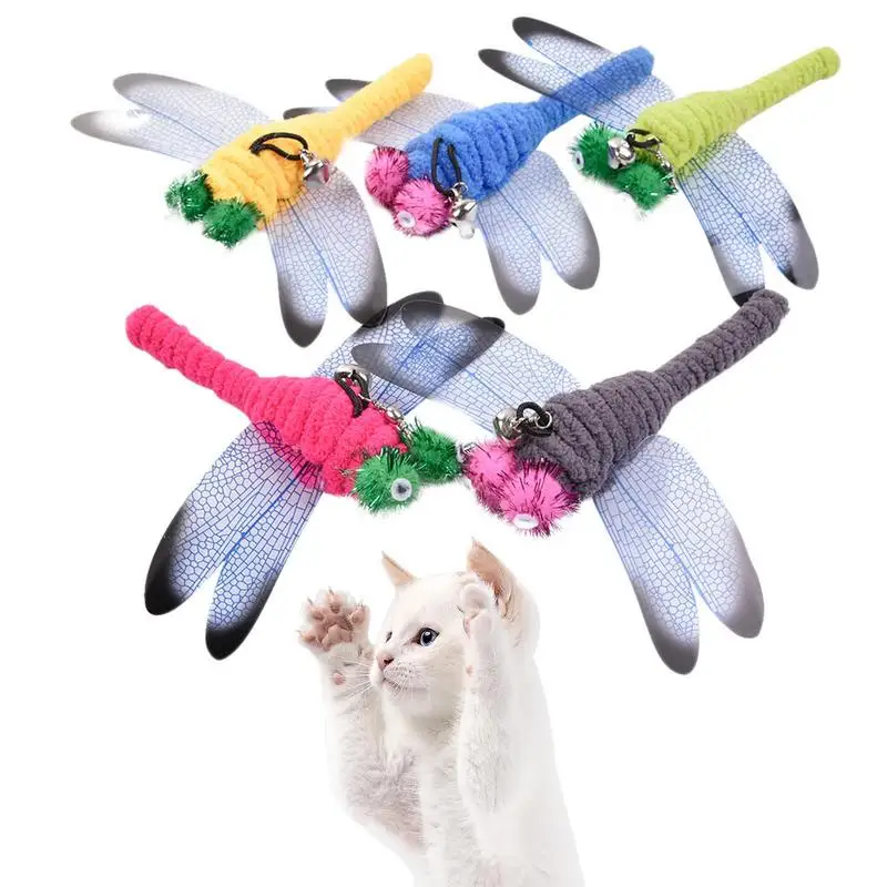 

Creative Dragonfly Cat Toys Replacement Head 5Pcs Cat Teaser Stick Replacement Head Interactive Play Catching Training Supplies