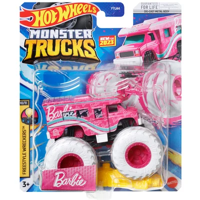 

Original Hot Wheels Monster Truck Car Barbie The Movie Diecast 1/64 Carro Freestyle Wreckers Kids Toys for Boys Children Gift