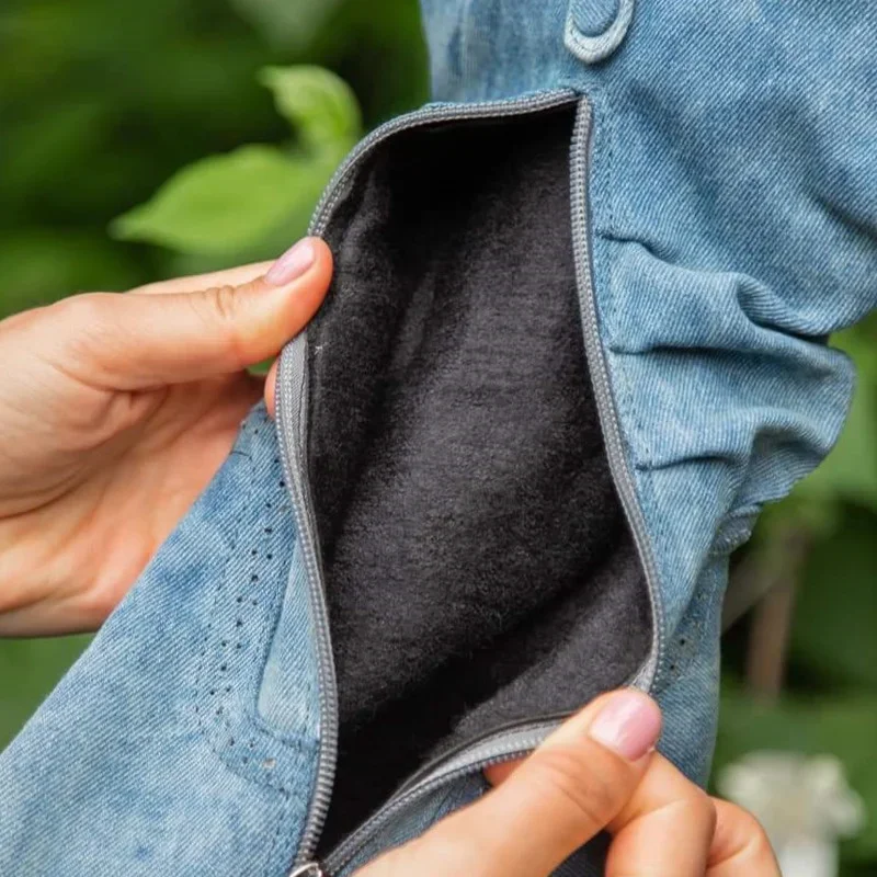 2024 женские джинсовые ковбойские сапоги пикантные модные брендовые дизайнерские