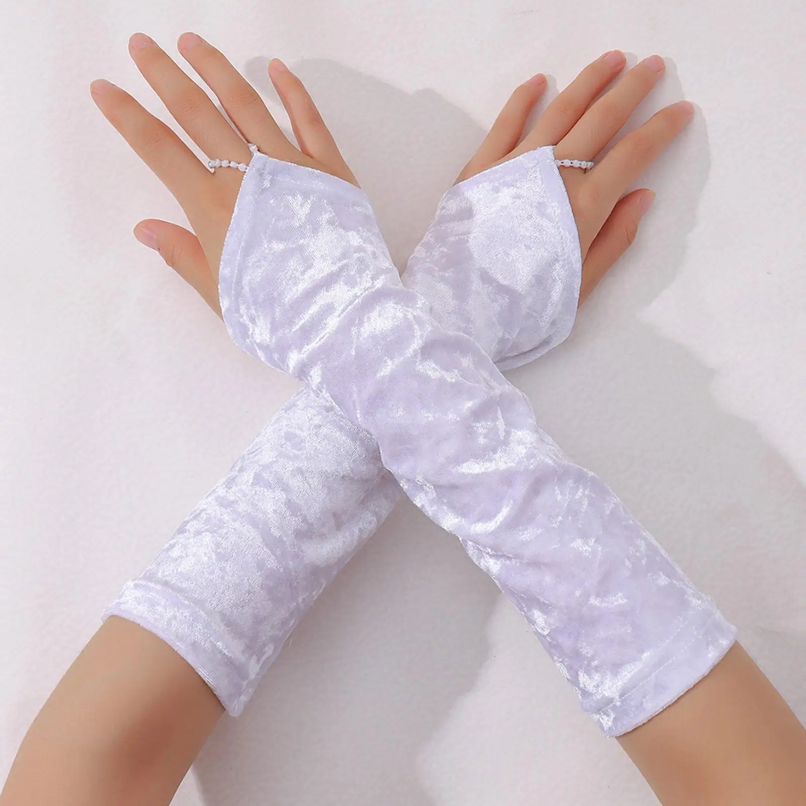 

Women Fingerless Gloves Arm Warmer Soft Costume Accessory Ladies Arm Sleeves
