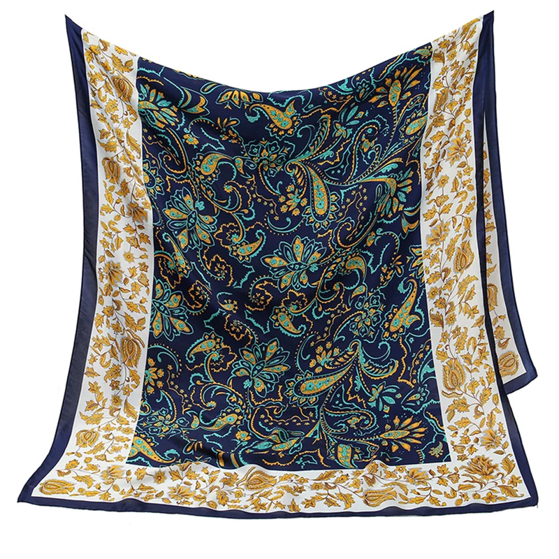 Женская шелковая шаль с принтом 180x85 см