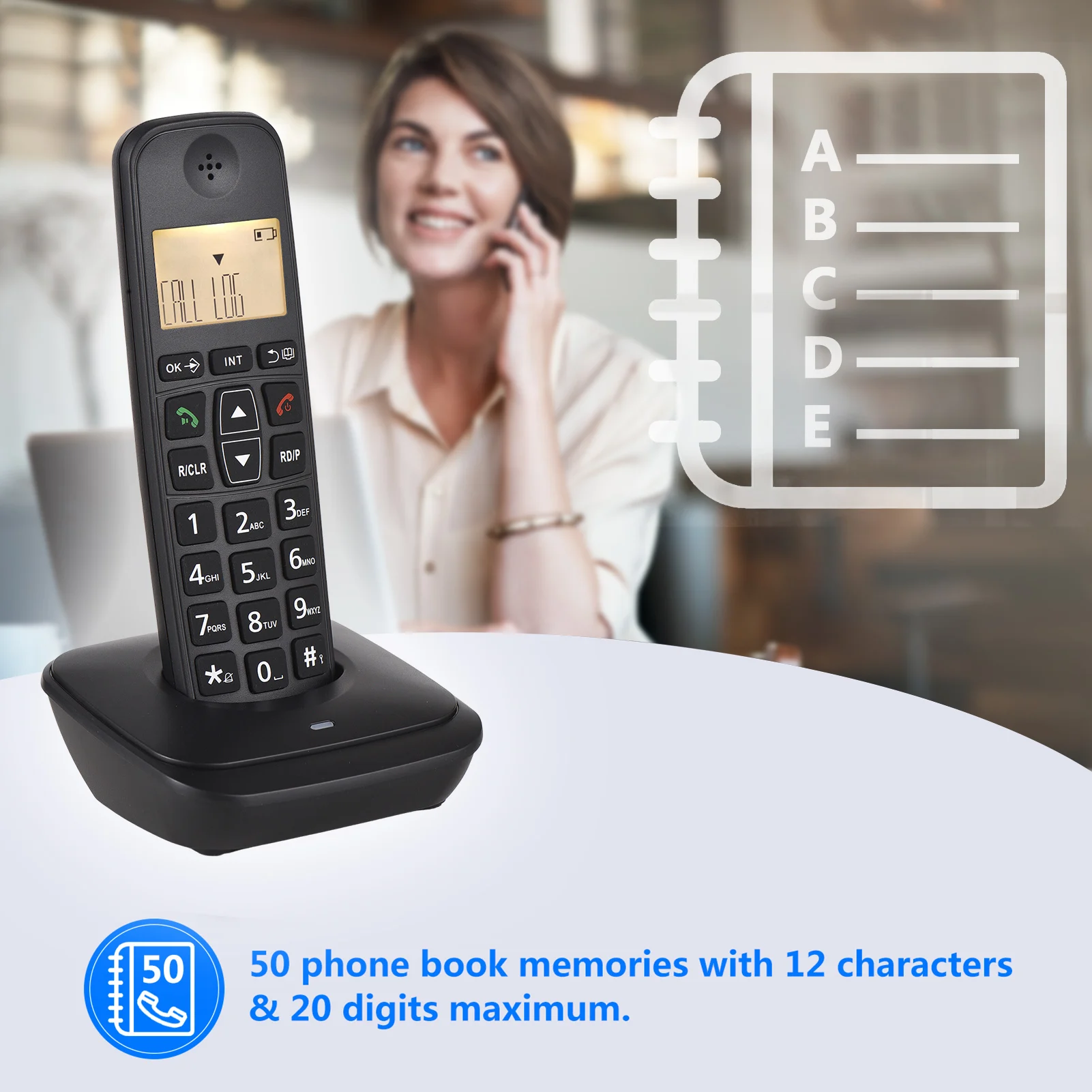 Беспроводной Расширяемый Телефон Bisofice С Жк-дисплеем 50 Телефонные Звонки