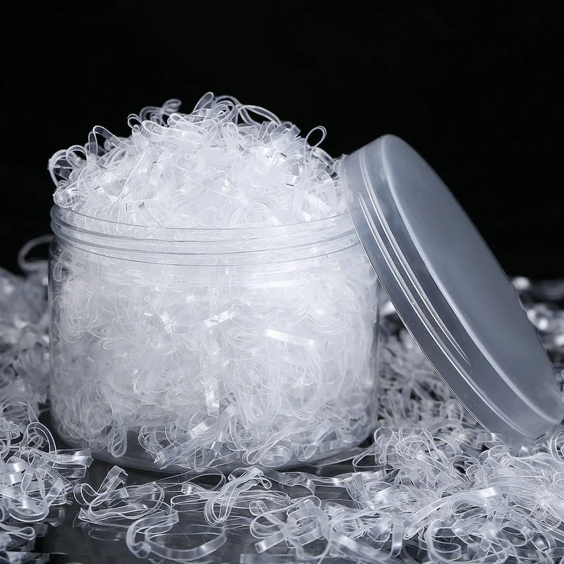 

Прозрачная резинка для хвоста 1000 шт., резинка, держатель, эластичные волосы для женщин и девушек, подвязка для волос, аксессуары, инструменты для укладки волос