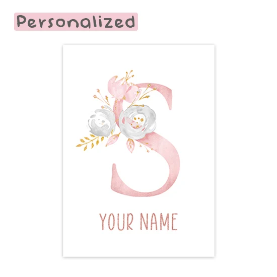 

Плакат с именем на холсте розовый