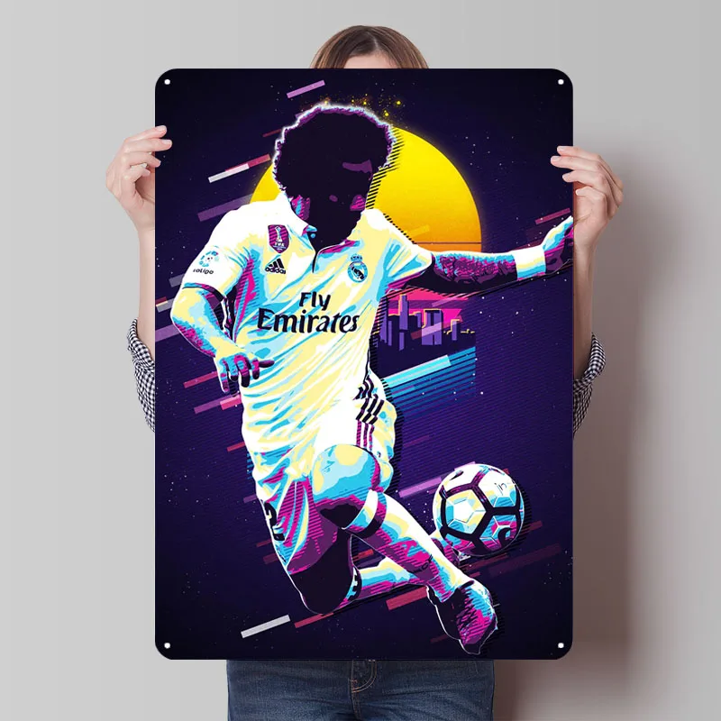 Марцело Реал Мадрид жестяные знаки спортивный плакат настенная художественная