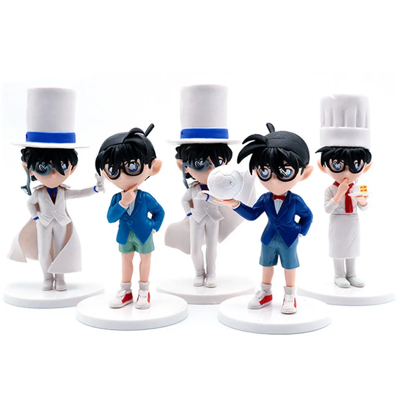 

5Pcs/Set 15CM Anime Figure Q Version Kid The Phantom Thief Magic Kaito Kaitou White Suit Model Dolls Toy Gift Collect PVC