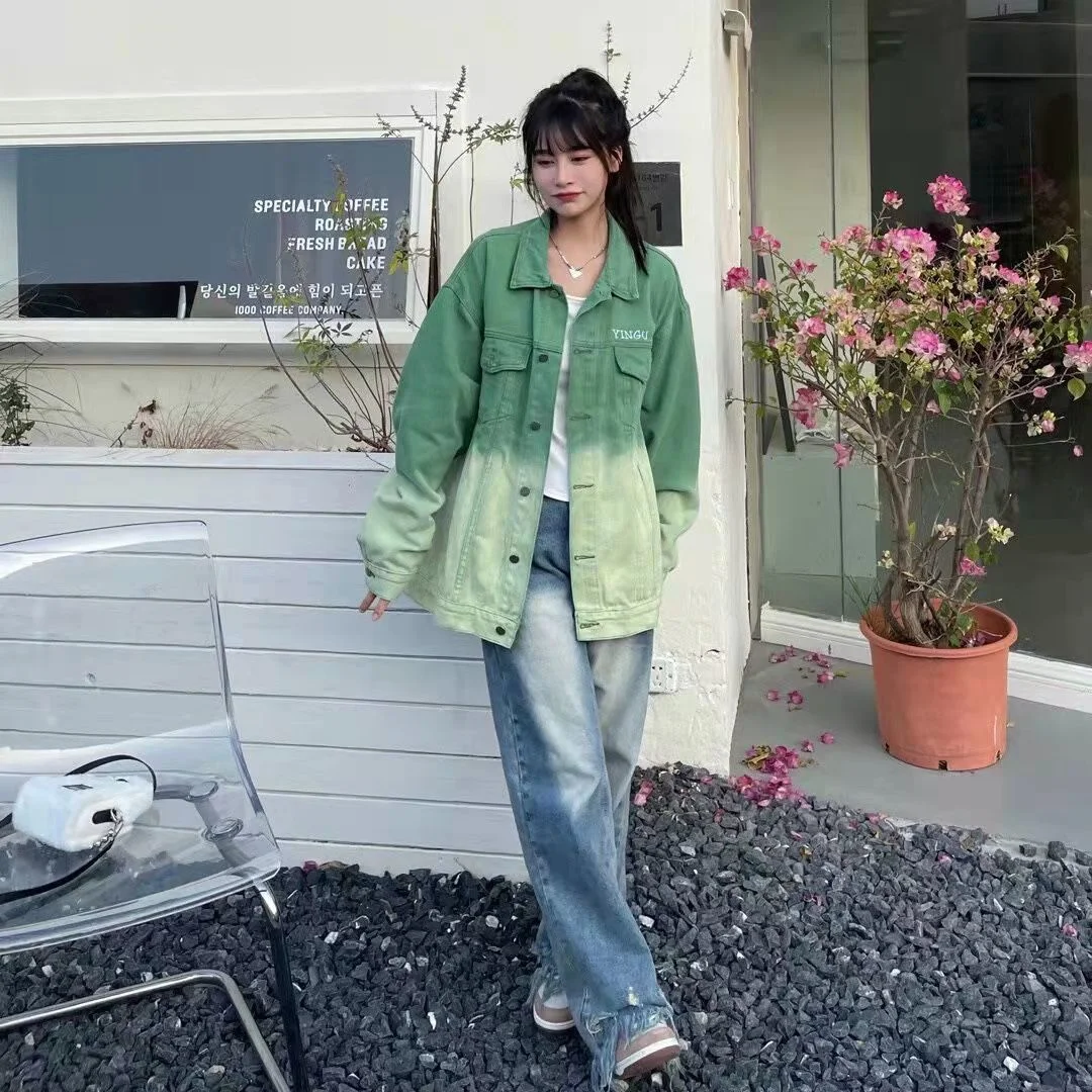 Женская джинсовая куртка винтажная Повседневная ковбойская в стиле Харадзюку с