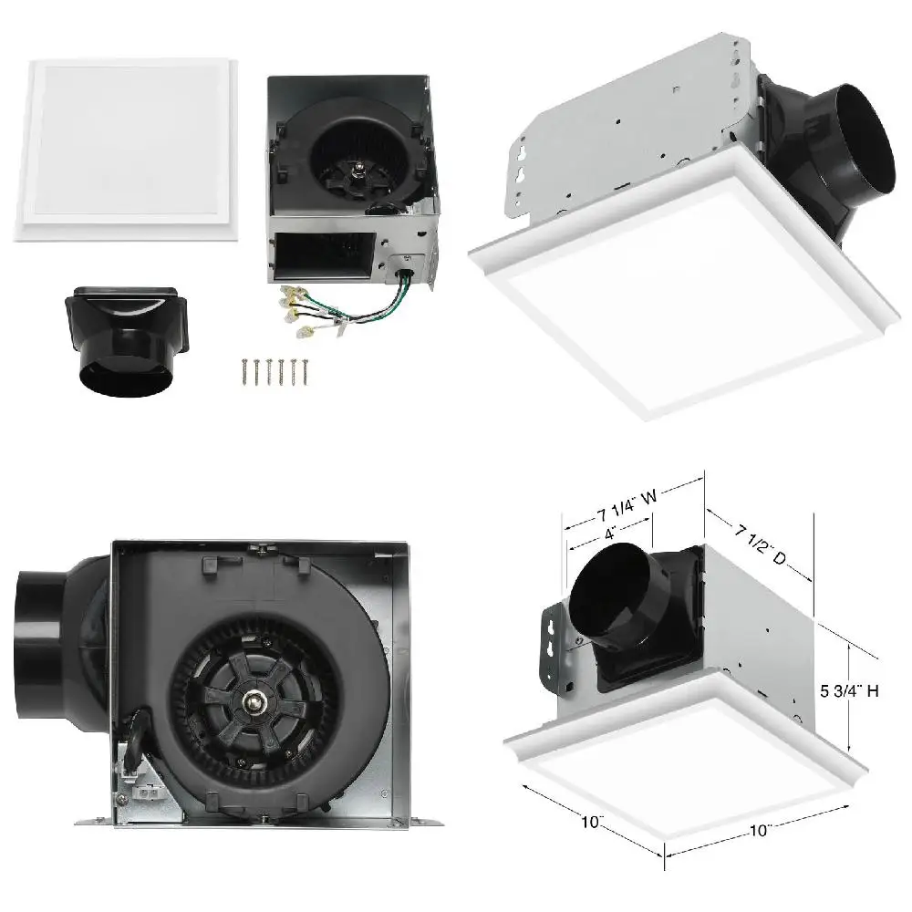 

Powerful, Efficient, Quiet 2 Sones CFM LED Light Dimmable Bathroom Ventilation Exhaust Fan, Air Circulation.