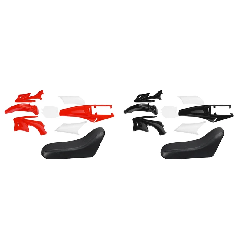

14Pcs 47Cc 49Cc Plastic 2-Stroke Dirt Bike Set Mudguard Seat Fairing Body Kits Red & Black