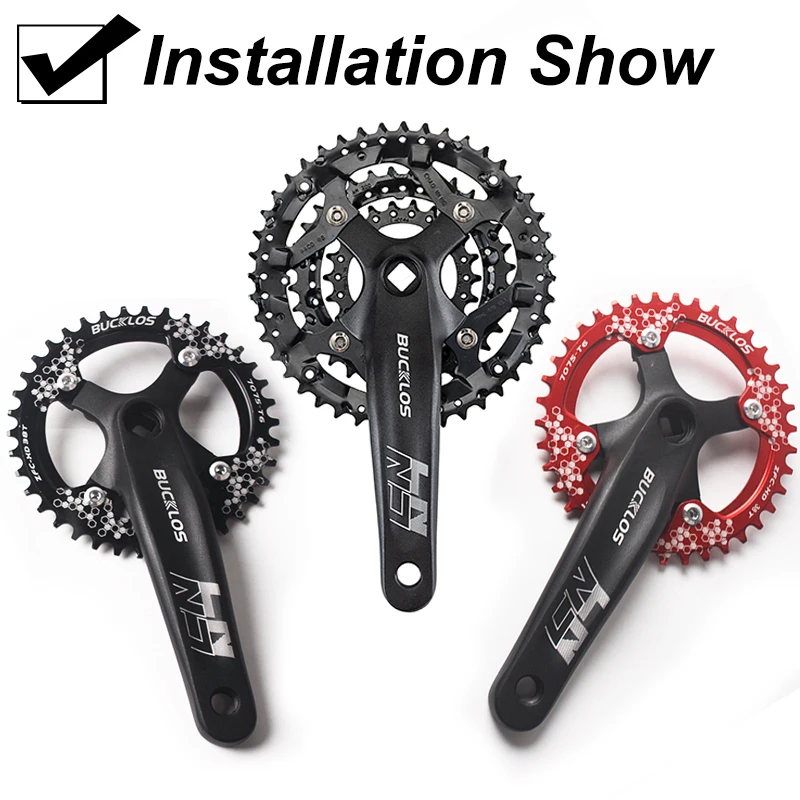 BUCKLOS квадратные кривошипы 104BCD MTB 8/910/11 скоростей магнитный Алюминиевый сплав 170 мм