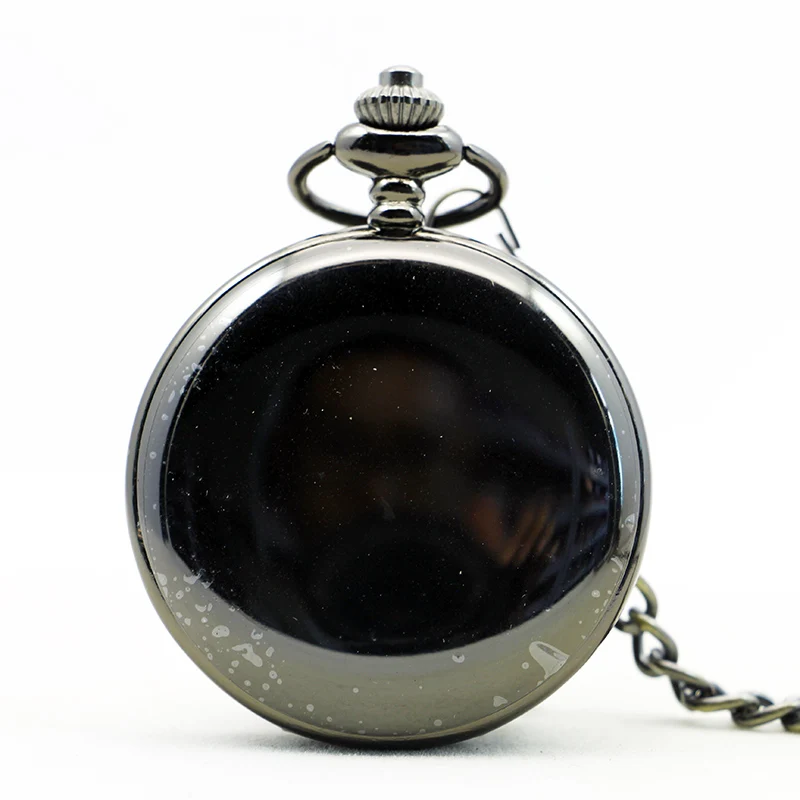 

Retro Mechanical Pocket Watch Both Sides Smooth Roman Numerals Display Flip With Chain Pendant Casual Men Women Student Gifts