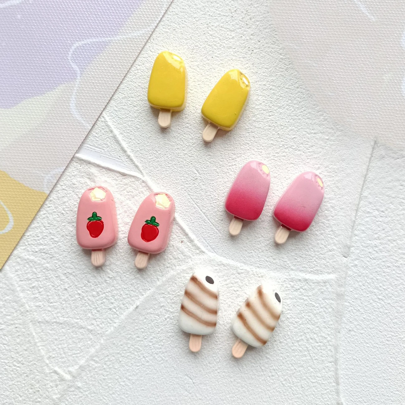 

Funny Cute Ice Cream Popsicle Chocolate Strawberry Stud Earring for Women Cartoon Jewelry Young Girl Gift Pendientes Wholesale