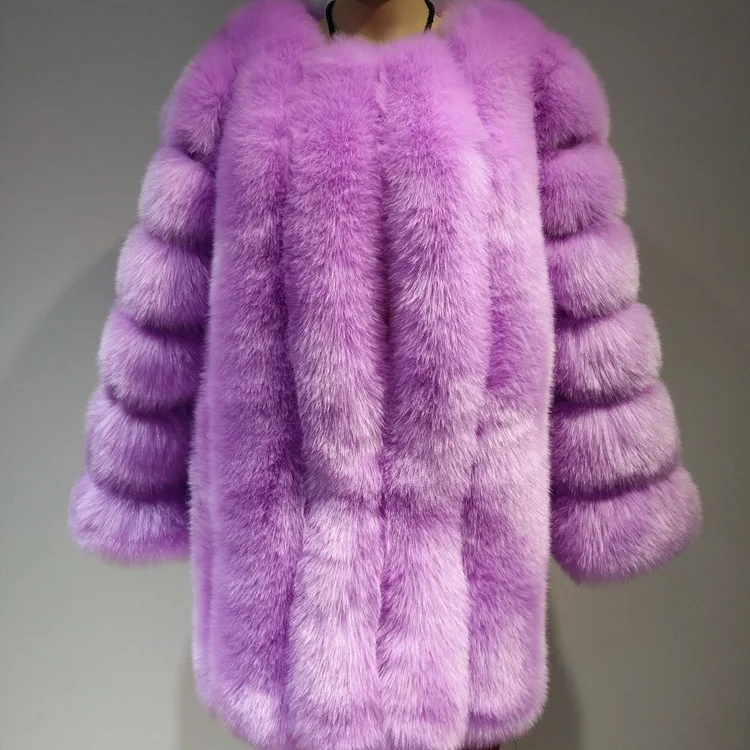Winter Imitation Fox Fur Coat Women's New Mid-length Long-sleeved Coat Wholesale Imitation Faux Fur Coat Long Winter Jacket
