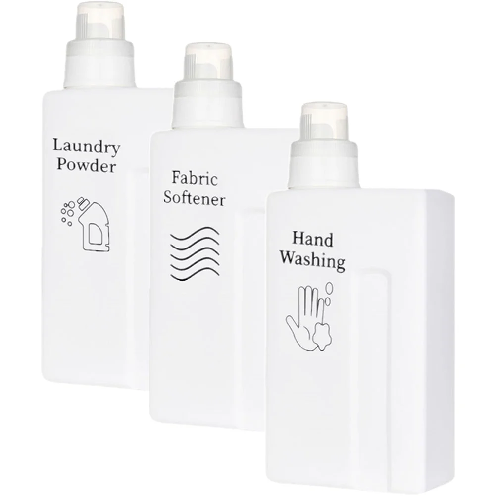 

3 Pcs Liquid Travel Containers Laundry Detergent Bottle Subpackage Bottles Press 25X11.4X5.6CM Lotion White Bath Wash